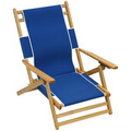 US Made Deluxe Folding Hardwood Frame Low Seating Height Beach Recliner